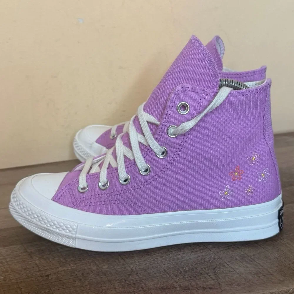 Women's Converse Chuck 70 Little Flowers A11561F Shoes Grape Fizz size 7 - Picture 5 of 8